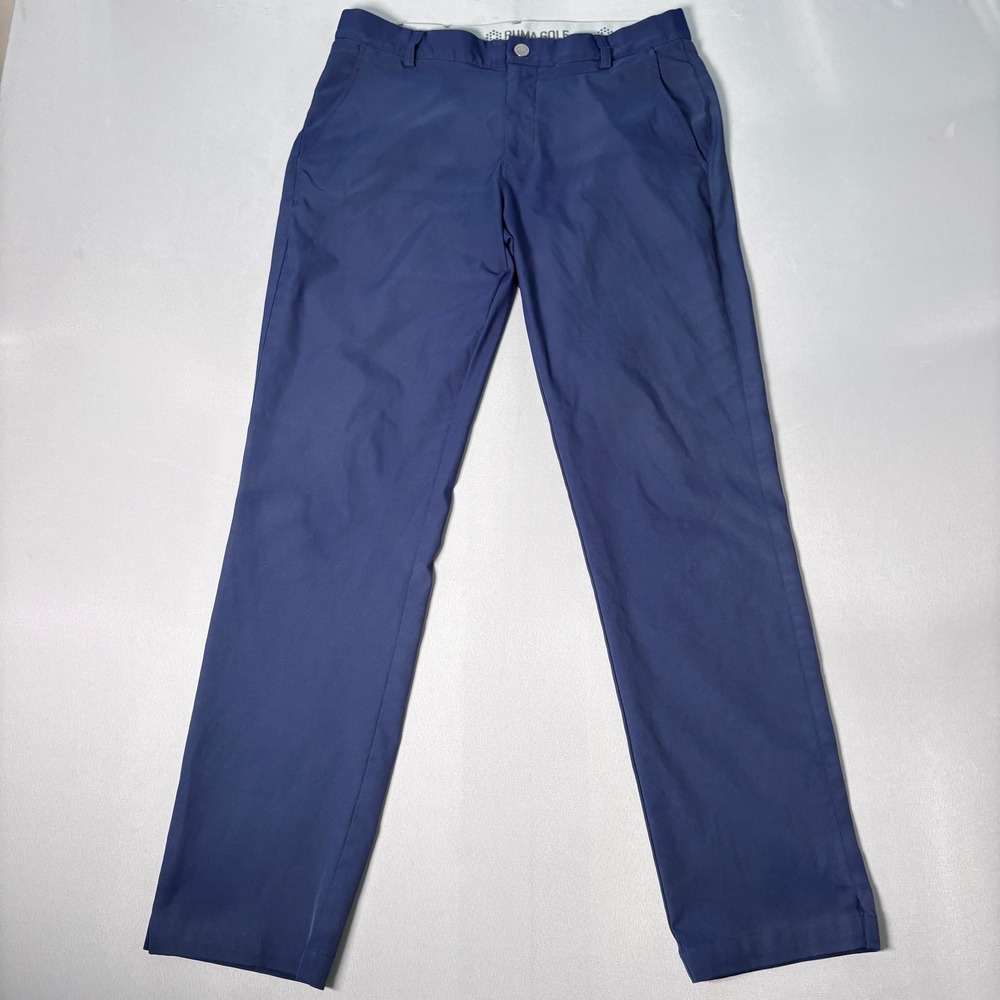 Puma Golf Mens Navy Blue Performance Flat Front Pants W32 L32